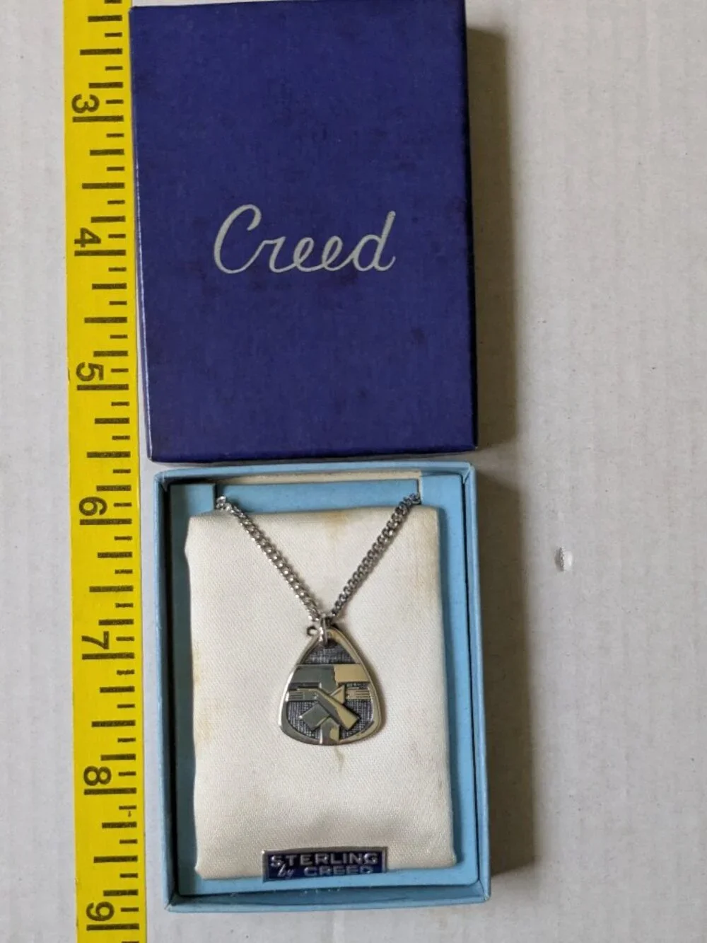 Vintage CREED Sterling Silver Franciscan Tau Cross Pendant Necklace